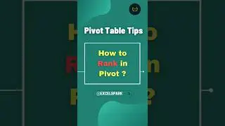 Rank Your Excel Data in Pivot Table l How to calculate Rank in Excel 