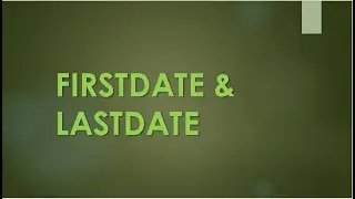 FIRSTDATE & LASTDATE DAX in POWER BI