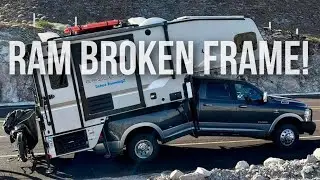 Newer RAM Dually Frame Breaks in half carrying camper!  Why it happened!