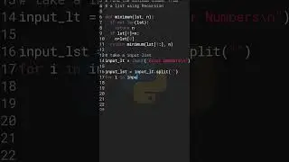 Minimum of List | Recursion | Python | 