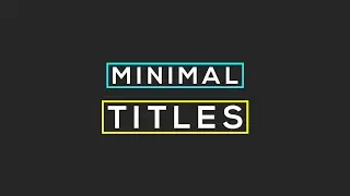 FREE Minimal Title Animation Pack - After Effects (Motion Graphics)