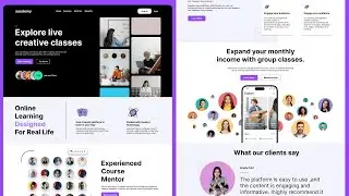 E-Learning Landing Page Design Using Figma | Autolayout + Component