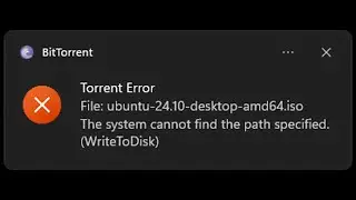 🔀 Torrent write to disk WriteToDisk error - easy fix