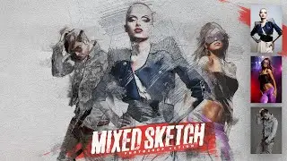Mixed Sketch Photoshop Action | The Exotic Canvas Photoshop Actions Bundle | Artixty