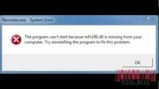 mfc100.dll Is Missing From Your Computer - Easy Fix