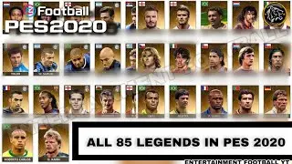 ALL LEGENDS IN PES || ALL 85 LEGENDS IN PES || MAX RATINGS ||