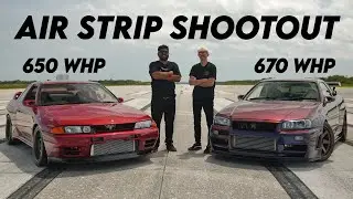 My R34 GTR Vs. My R32 GTR - Airstrip Drag Race