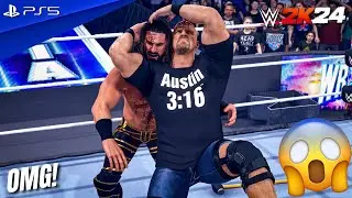 WWE 2K24 - Stone Cold vs. Seth Rollins - Iron Man Match at WrestleMania 38 | PS5™ [4K60]