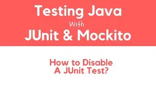 How to Disable a JUnit Test?