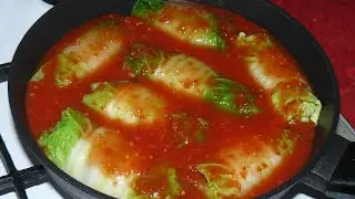 Постные голубцы из пекинской капусты с подливкой. Вкуснятина!