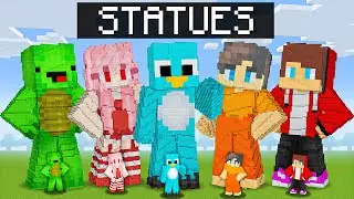 NOOB vs PRO: CRAZY FAN GIRL FRIEND STATUE House Battle Minecraft