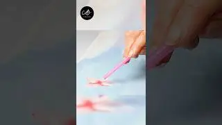 Learn how to make Flower Art with a STRAW in 60 Seconds | AB Creative #shorts #art #painting