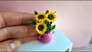 Miniature sunflowers💛Polymer clay
