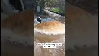 Water fording a Tesla 😱