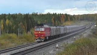 Тепловозы ТЭП70-0439 и ТЭП70-0576 со скорым поездом №89Г Воркута - Нижний Новгород