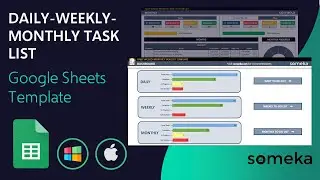 Daily Weekly Monthly Task List Google Sheets Template | Track your Tasks with To-Do List
