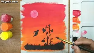 Easy Poster Colour Painting for Beginner/Poster Colour Painting Tutorial/Poster colour Painting Idea