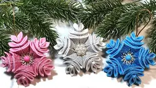 ОЧЕНЬ ПРОСТО снежинки своими руками из фоамирана на ёлку 🎄 Christmas ornaments 🎄 Christmas diycraft