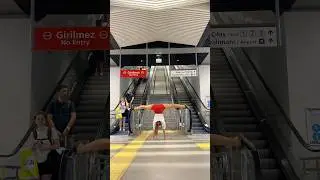 What will u do if you see this🤯Did u notice their reactions😱 #gymnast #handstand