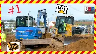 Caterpillar D6K2 & JCB 86C-1 Parkplatzbau, Waiblingen, 03.11.2022. #1