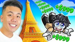 Making TRILLIONS on Roblox Climb and Jump Tower!