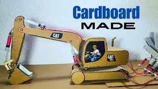 How to make realistic hydraulic excavator with cardboard at home without much expense / low cost