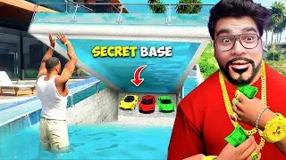 GTA V : Franklin Found Luxury Secret Base Under His Swimming Pool || Professor Of Pc Gaming