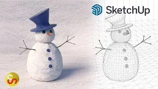Modeling a Snowman - Sketchup Tutorial Timelapse