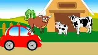 Машинка Бодя на ферме. Изучаем домашних животных. Мультики про машинки