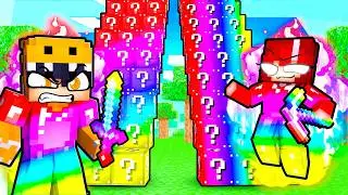 Playing an OP LUCKY BLOCK STAIRCASE RACE in Minecraft!
