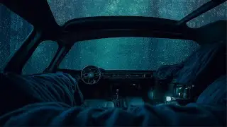 Rainy Small Car Window for a Tranquil Sleep, Meditation, Relaxation, ASMR.