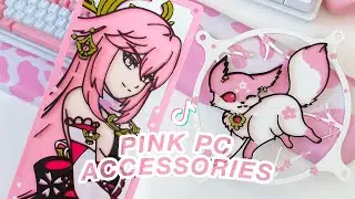 unboxing yae miko prints for my pink pc ♡ (tiktok compilation)