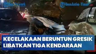 Kecelakaan Beruntun di Gresik, Ertiga dan Pickup Adu Banteng, Disusul Vario, Korban Dilarikan ke RS