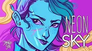 Neon Sky  ♦ Call for Questions ♦ Sketching in Photoshop