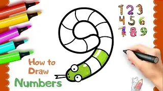Рисунки из цифр в виде животных | How to Draw Cute Numbers in The Form of Animals Cartoon Style