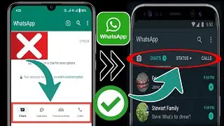 Как удалить нижнюю панель навигации WhatsApp |  Изменить панель навигации WhatsApp снизу вверх