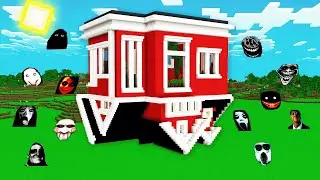 SURVIVAL HOUSE UPSIDE DOWN BASE JEFF THE KILLER and SCARY NEXTBOTS in Minecraft-Gameplay-Coffin Meme