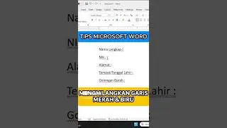 MENGHILANGKAN GARIS MERAH & BIRU WORD #shorts  #belajarmicrosoftword #microsoftoffice #tutorial