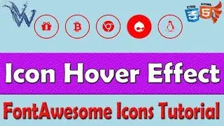 CSS icon hover effect color change | Font awesome tutorial By Amazing Techno Tutorials