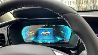 Анимационная панель приборов новой GEELY TUGELLA рестайлинг. Смена панели зависит от режима движения