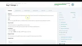 Hackerrank 30 days of code Java 8 Solution: Day 7: Arrays