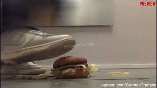 Burger Trampling in Nike Jordans