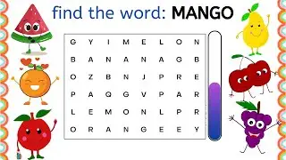 Fruits Word Search Game | Find the words in the word search | English Words | Fun Learning Videos