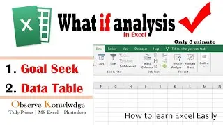 What if Analysis in Excel in hindi || #excel  if function || What if analysis in short #knowledge