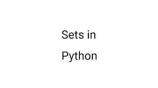 Sets in Python