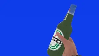 Heineken Beer Bottle in First Person [BLUE SCREEN]