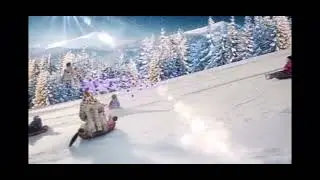 Новогодние заставки (Первого Канала) жираф катается с горы  2021-2022