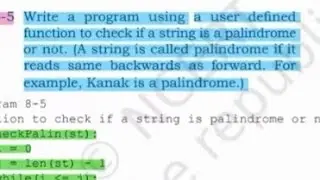 Program  to check if a string is palindrome or not in Python using function
