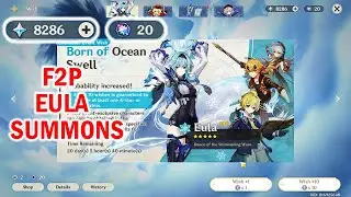 F2P Eula Summons | Pain Of Being a F2P Player In Genshin Impact😭😭 | Eula Banner 3.8 Genshin Impact