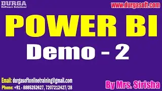 POWER BI tutorials || Demo - 2 || by Mrs. Sirisha On 11-09-2024 @6AM IST